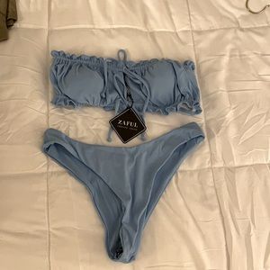 Baby Blue Ruffled Bikini